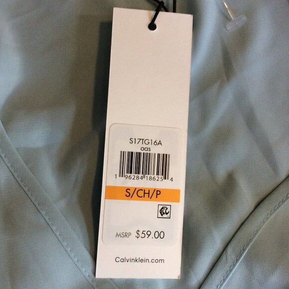 Calvin Klein Light Blue Blouse Size Small NWT - Picture 7 of 9